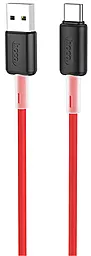 Кабель USB Hoco X48 Soft Silicone Type-C 3A Red