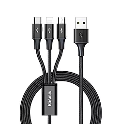 USB Кабель Baseus Rapid 3.5A 3-in-1 USB to Type-C/Lightning/micro USB Cable black (CAJS000001)