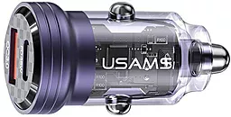 Автомобильное зарядное устройство Usams CC175 C35 45W PD/QC USB-A-C Purple - миниатюра 2