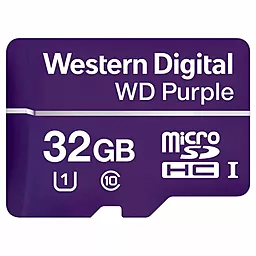 Карта памяти Western Digital microSDHC 32GB Purple Class 10 UHS-I U1 (WDD032G1P0A)