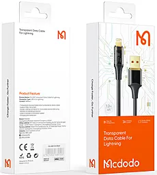 Кабель USB McDodo Amber Transparent CA-2080 12W 3A 1.2M Lightning Cable Black - миниатюра 7