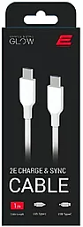 Кабель USB PD 2E Glow 60W USB Type-C - Type-C Cable White (2E-CCCC-WH) - миниатюра 2