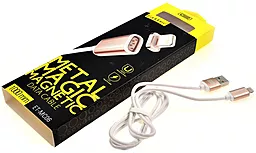 Кабель USB Earldom Magnetic Lightning iPhone Cable White / Gold (ET-MC06) - миниатюра 2