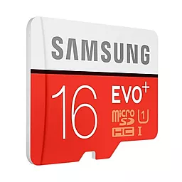 Карта памяти Samsung microSDHC 16GB Evo Plus Class 10 UHS-I U1 + SD-адаптер (MB-MC16DA) - миниатюра 3