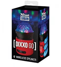 Колонки акустические Trust Dixxo Go Wireless Bluetooth Speaker with party lights Red - миниатюра 4