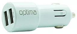 Автомобильное зарядное устройство Optima 2USB 2.1A White (CC7-202W) - миниатюра 2