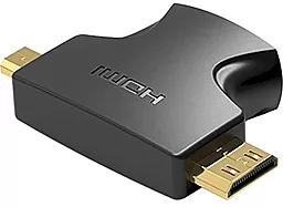 Видео переходник (адаптер) Vention HDMI - Mini-HDMI 4k 30hz/micro-HDMI 1080p 60Hz black (AGFBO) - миниатюра 2
