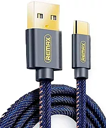 Кабель USB Remax Cowboy USB Type-C Cable 2.1A 1.2M Blue (RC-096)