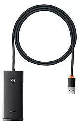 Мультипортовий USB-A хаб Baseus Lite 4-in-1 black (WKQX030101)