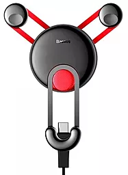 Автодержатель с автозажимом Baseus YY Vehicle-Mounted Phone Charging Holder With USB Cable (Type-C Version) Red (SUTYY-09)