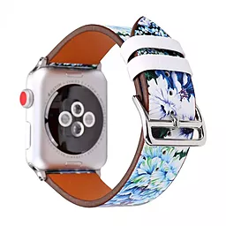 Сменный ремешок для умных часов Leather Series Flower Pattern — Apple Watch 42 mm | 44 mm | 45 mm | 49 mm Jacquard Cotton