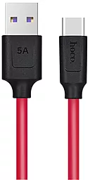 Кабель USB Hoco X11 Fast Charging USB Type-C 5A Red