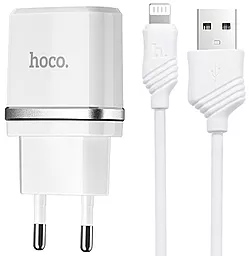 Мережевий зарядний пристрій Hoco C11 + Lightning Cable White