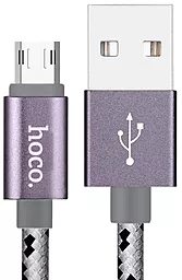 Кабель USB Hoco U6 Sided Interpolate micro USB Cable Gray Black