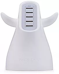 Сетевое зарядное устройство Momax U.Bull 40w 5xUSB-a charger white - миниатюра 2