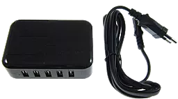 Сетевое зарядное устройство NICHOSI 5 USB - Home Charger 3x1A 2x2.1A Black - миниатюра 2