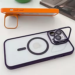 Чехол 1TOUCH Bracket Clear Camera Lens with MagSafe для Apple iPhone 14 Deep Purple - миниатюра 5