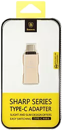 OTG-переходник Baseus Sharp series Type-C USB 3.1 to USB 3.0 Gold (CATYPEC-DL0R) - миниатюра 5