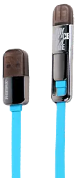 Кабель USB Remax Transformer Kingkong 2-in-1 USB Lightning/micro USB Cable Blue - миниатюра 2
