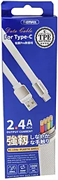 Кабель USB Remax RC-154a 2.4A 1M USB Type-C Cable White - миниатюра 2
