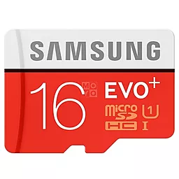 Карта памяти Samsung microSDHC 16GB Evo Plus Class 10 UHS-I U1 + SD-адаптер (MB-MC16DA) - миниатюра 2