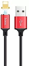 Кабель USB Hoco U28 Magnetic Adsorption Lightning Cable 1.8A Black / Red