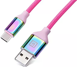 Кабель USB REAL-EL Premium 15W 3A USB Type-C Cable Rainbow (EL123500050) - миниатюра 2