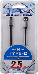 Кабель USB Maxxter USB Type-C Cable 2.1а 2.5м Black (ACT-USB2-AMCM-2.5M) - миниатюра 4