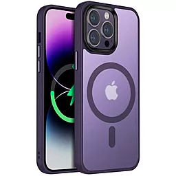 Чехол Epik TPU+PC Metal Buttons with MagSafe Colorful для Apple iPhone 15 Pro Max (6.7") Dark Purple