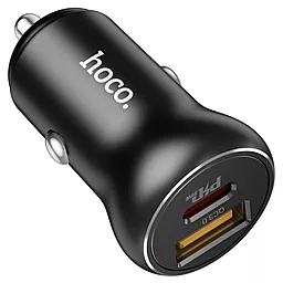 Автомобильное зарядное устройство Hoco NZ5 Smooth Road PD30W+QC3.0 + Type-C to Lightning Cable Black - миниатюра 5