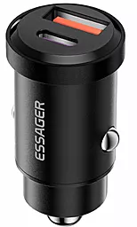 Автомобильное зарядное устройство Essager 30W Gyroscope Mini Charger USB-A-C Black (ECCAC-TL01) - миниатюра 2