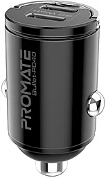 Автомобільний зарядний пристрій Promate Bullet-PD40 40w USB-C/USB-A ports car charger black