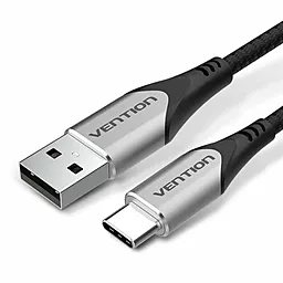 Кабель USB Vention Cotton Braided 15w 3a 2m USB Type-C cable gray (CODHH)