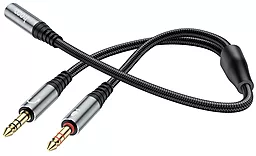 Аудио разветвитель Hoco UPA21 mini Jack 3.5mm 2xM/F black/gray - миниатюра 2