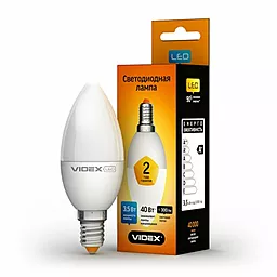 Світлодіодна лампа (LED) Videx 23493 C37e 3.5W E14 3000K 220V (VL-C37e-35143) - мініатюра 2