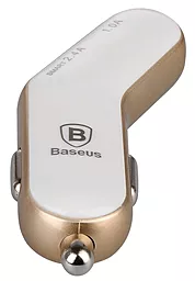Автомобильное зарядное устройство Baseus 2USB Car charger 2.4A White/Gold (smart-thin business series)