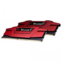 Оперативная память G.Skill DDR4 16GB (2x8GB) 2400 MHz RipjawsV Red (F4-2400C15D-16GVR) - миниатюра 2
