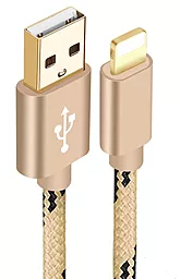 USB Кабель Siyoteam Metal Braided Cable USB lightning 1 м Gold