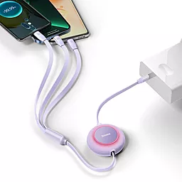 Кабель USB Baseus Bright Mirror 2 Series 100W 1.1M  3-in-1 USB-C to micro/Lightning/Type-C Cable Purple (CAMJ010205) - миниатюра 4