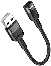 Адаптер-переходник Hoco U107 M-F USB-A -> USB Type-C Black - миниатюра 2