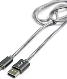 Кабель USB PowerPlant Nylon Lightning Cable Grey - миниатюра 2