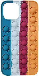 Чехол Epik 3D Silicone Pop it Blue Apple iPhone 12, iPhone 12 Pro Cosmos Blue/Orange