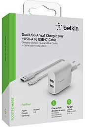 Сетевое зарядное устройство с быстрой зарядкой Belkin Home Charger DUAL USB 24W 2.4A + Micro USB Cable White (WCE001VF1MWH) - миниатюра 4