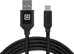 Кабель USB REAL-EL Premium Fabric 15W 3A 2M USB Type-C Cable Black (EL123500047) - миниатюра 4