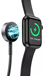 Кабель USB PD Hoco CW54 20w 3a 1.2m 2-in-1 USB Type-C - Type-C cable + Apple Watch wireless charger black  - миниатюра 3