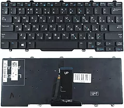 Клавіатура для ноутбуку Dell Latitude E5450 E7450 з підсвіткою клавіш без рамки без джостика чорна