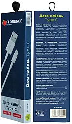 Кабель USB Florence 10W 2A USB Type-C Cable White (FL-2110-WT) - миниатюра 4