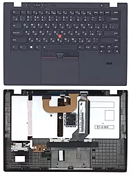 Клавиатура для ноутбука Lenovo ThinkPad X1 Carbon с указателем Point Stick топ панелью и подсветкой Light черная