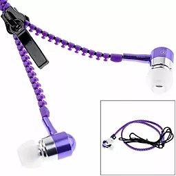 Наушники Metal Zipper Z-03 + mic zipper with light наушники вакуумные светящиеся Violet - миниатюра 2