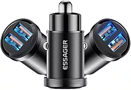 Автомобильное зарядное устройство Essager 30W 3А Gyroscope Mini Charger USB-A-A Black (ECC2A-TL01) - миниатюра 5
